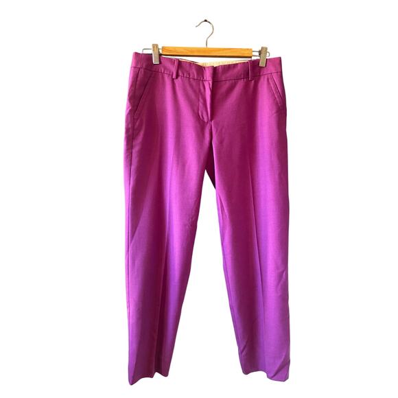 J.Crew | Fuchsia City Fit Wool-Blend Skimmer Pants | Size 6 - Picture 3 of 9